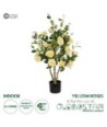 GloboStar® Artificial Garden YELLOW ROSES 21073 Τεχνητό Διακοσμητικό Δέντρο Τριανταφυλλιά Μ50 x Π50 x Υ90cm